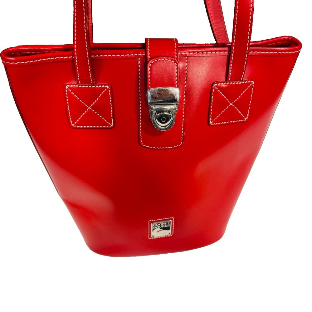 Dooney & Bourke Little Bucket Bag Red Leather Tote Handbag S914 RD